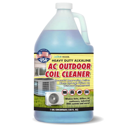 Nature's Freedom HVAC Coil Cleaner – Heavy Duty Alkaline Formula for Outdoor AC Condenser Units – Gallon