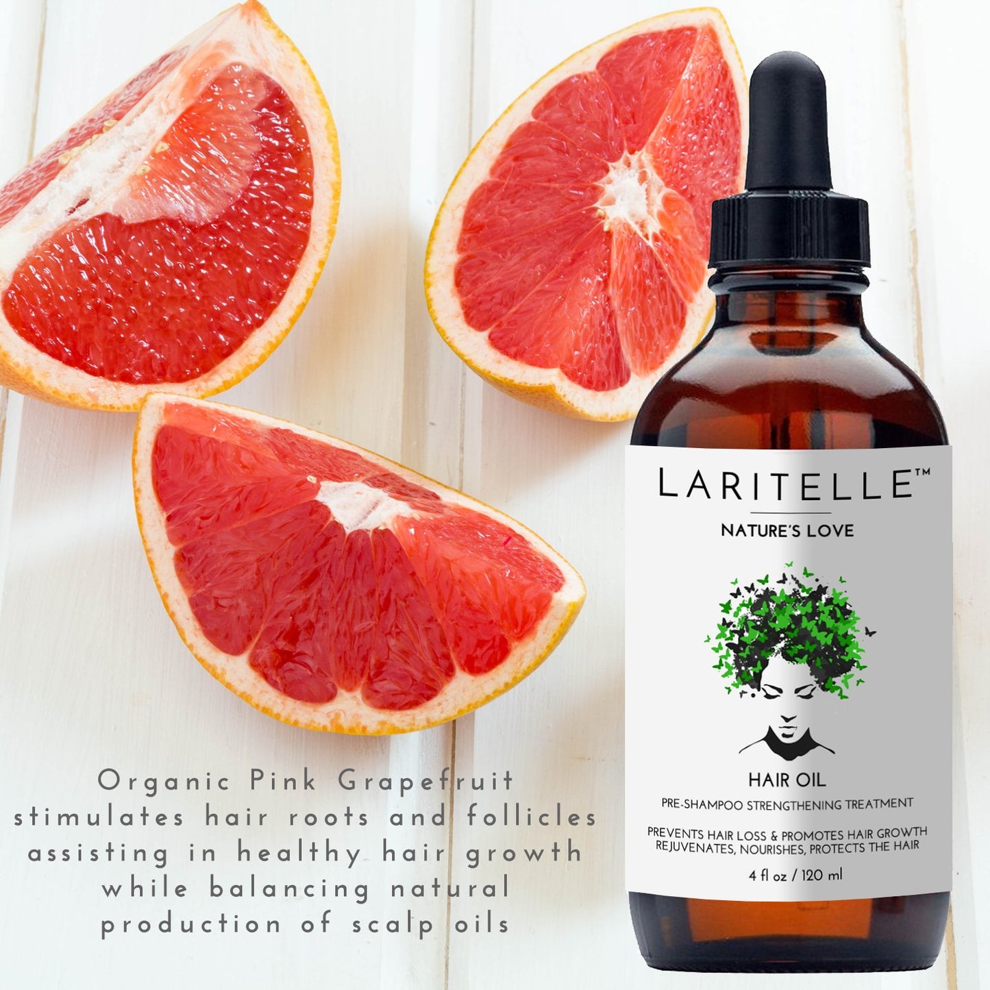 Laritelle Organic Hair Growth Treatment Nature's Love 4 oz