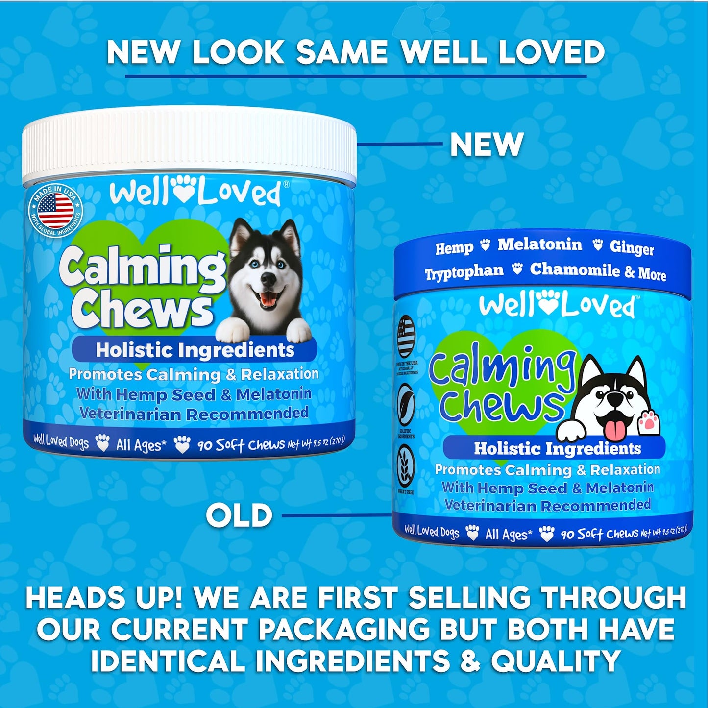 Well Loved Calming Chews for Dogs - Dog Calming Treats, Made in USA, Vet Developed, for Stressful Situations, Separation, Fireworks, Travel, Melatonin, Natural & Holistic, 90 Calming Treats