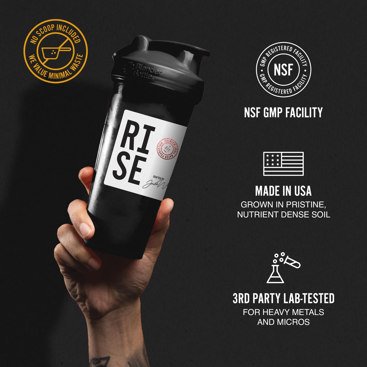 RISE311 Vanilla Plant-Based Protein Powder for Women & Men, Easy to Digest, Delicious Madagascar Vanilla Bean Powder Supports Overall Well-Being, 15 Servings/Pouch, 30g