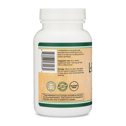 L Glutamine Capsules - No Fillers (1000mg Servings, 120 Capsules) Non-GMO, Gluten Free, Keto Safe, Vegan Friendly, Third Party Tested (for Endurance and Gut Health) by Double Wood