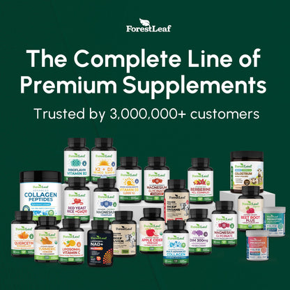 ForestLeaf Berberine Supplement - 1300mg per Serving - Ultra High Potency Berberine HCl with Ceylon Cinnamon, Bitter Melon & Gymnema - Weight Management Support - 90 Caps