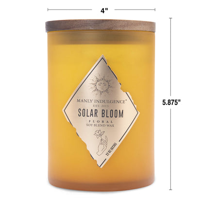 Manly Indulgence Solar Bloom Scented Jar Candle, Rebel Collection, 2 Wick, Orange, 22 oz - Up to 120 Hours Burn