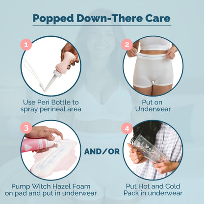 POPPED Disposable Postpartum Underwear (5 Pack) | Stretchy High Waist Boyshorts for C-Section, Surgery Recovery | Mesh Underwear for Women | Postpartum Essentials | One Size Fits Most (28"-48") White