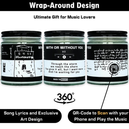 Back to Basics Candles | with or Without You - 9oz Soy Wax Fir Balsam Scented Candle for Home Decor, Birthday Gifts for Women, Men, Best Friend | Relaxing Aromatherapy Made in USA