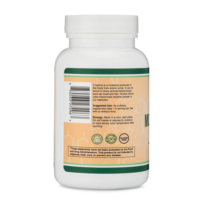 Creatine Monohydrate Gummies - 1g per Serving, 120 Count - No Fillers, Vegan Safe, Non-GMO, Gluten Free by Double Wood