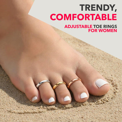 Body Candy ComfortFit Adjustable Toe Ring for Women – Handcrafted in USA by Master Jeweler – 925 Sterling Silver – Minimalist Stackable Toe Ring – No Pinch