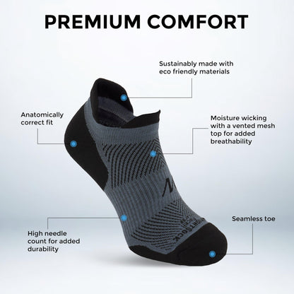 Wrightsock Racer Tab Running Socks for Men and Women - Eco-Friendly, Athletics Socks with our Contoured Foot Design - American Made with Moisture Regulation