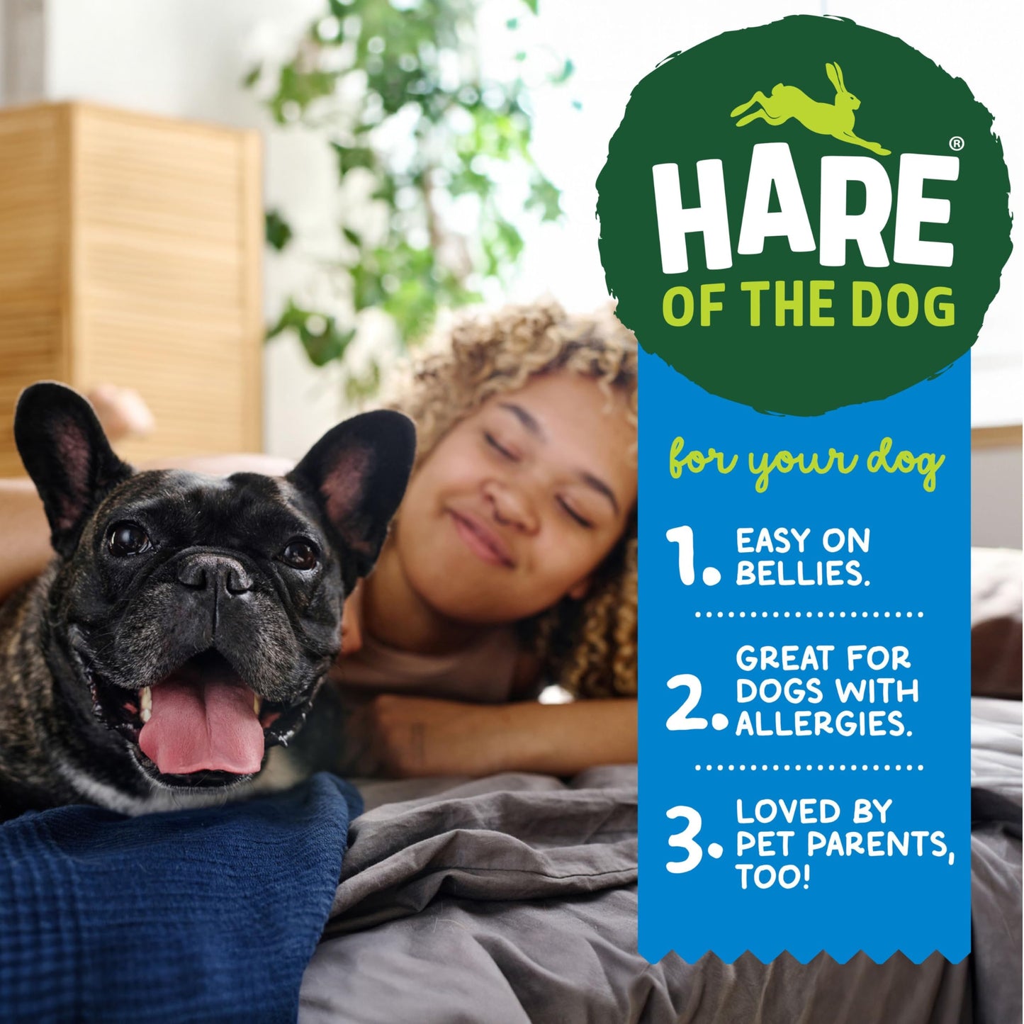 Hare of the Dog Freeze Dried Rabbit Treats for Dogs - All-Natural, Single-Ingredient, High-Protein Snacks - Made in the USA (2.25 Oz 2 Pack)