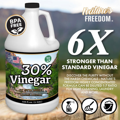 Nature's Freedom 30% Concentrated Vinegar, 2 Gallons - 6X Strength