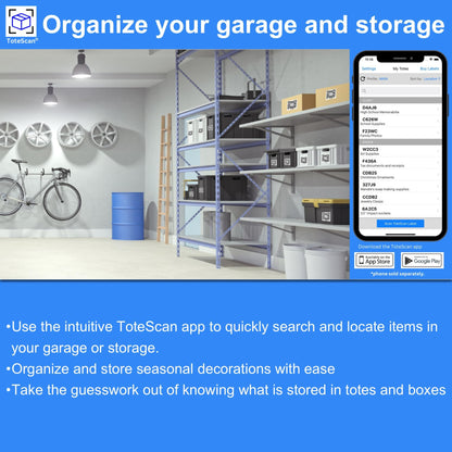 ToteScan Intelligent QR Labels for Organization/Moving/Storage (45 Unique Labels, 2.5"x3") Multi-Color (red/Green/Blue/Yellow/Purple) (Multi-Color)