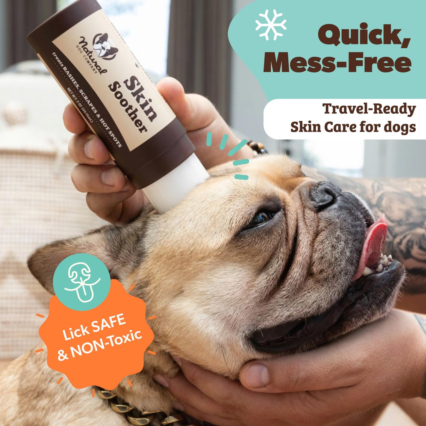 Natural Dog Company Skin Soother Balm for Dogs – 1oz Tin All Natural Hot Spot & Rash Relief – Organic Itchy Skin Soothing Moisturizer for Dry, Red, Crusty Skin – Lick-Safe Dog Balm, Made in USA