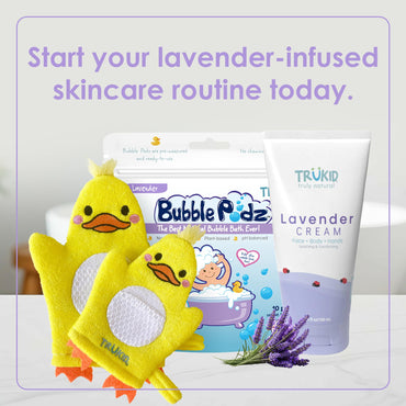 TruKid Lavender Cream - Sensitive Skin Baby Lotion for Newborns, Babies & Toddlers, All Natural Ingredient Skin Care for Kids Enriched with Shea Butter, Cocoa, Grape Seed Oil & Vitamin E, 3.4oz