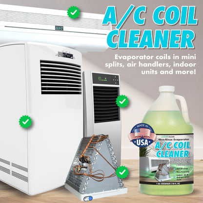 Nature's Freedom AC Coil Cleaner – 1 Gallon No Rinse Coil Cleaner for Air Conditioners, Mini Splits, Heat Pumps & Window Units – Non-Foaming, Metal-Safe Formula