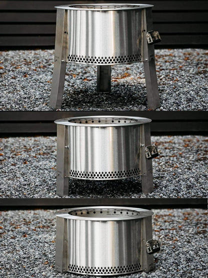 Breeo Smokeless FIrePit (Y Series - Stainless Steel) | 21 inch Portable Smokeless Fire Pit for Outside | 31 Pounds | Ideal for Families Compatible with Wide Range of Breeo Accessories