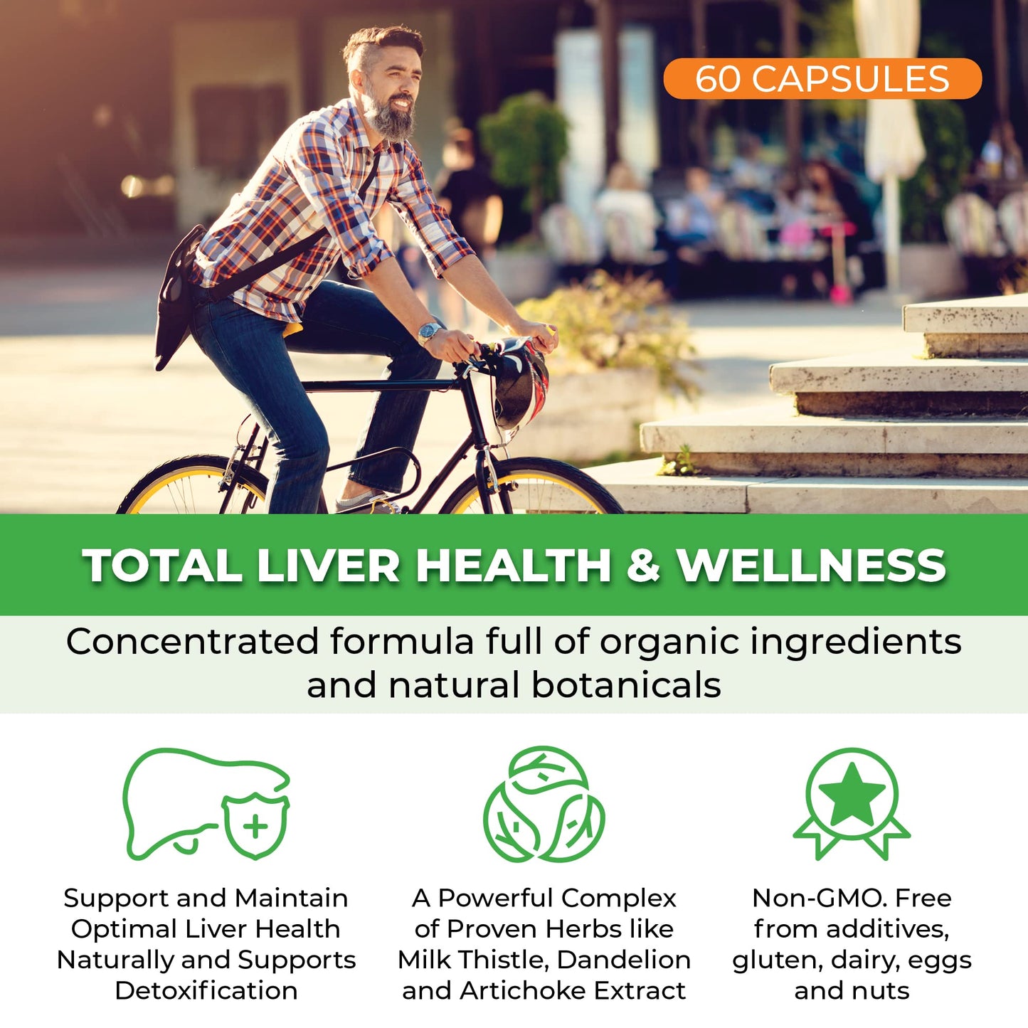 Liver Cleanse Detox & Repair - Fatty Liver Repair Detox Complex Supplement w/Choline, Zinc, Milk Thistle, Dandelion Root, Turmeric, Burdock, Artichoke - Liver Support Supplement | 60 Caps