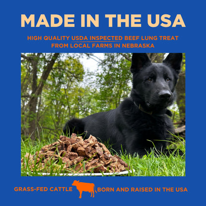 PAWW CHEW Beef Lung Dog Treats, 100% Natural, Single Ingredient, Made in The USA, Dried & Dehydrated, High Protein, High Value Dog Training Treats, Grain Free, Low-Odor Free for All Breeds