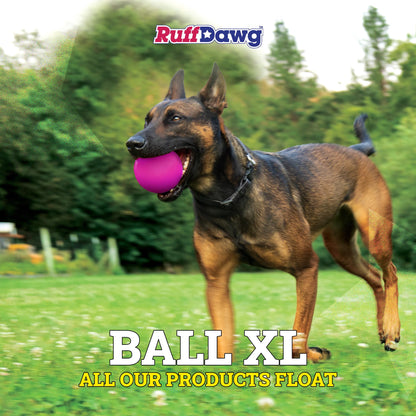 Ruff Dawg Ball XL - Tough and Durable Dog Toy for Large Breeds - Made in The USA - Bright Neon Colors for Fetch and Play on Land or Water