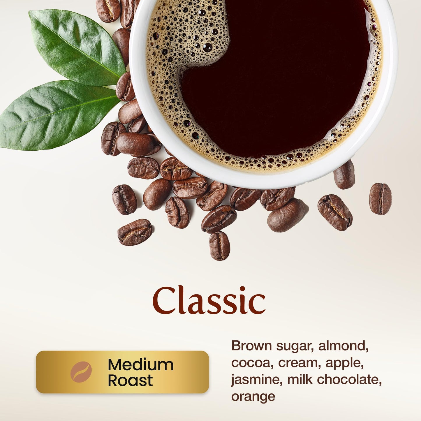 KONA EARTH - Classic, 100% Kona Coffee Beans, Whole Farm-Fresh Classic Medium Roast Coffee Beans, Micro-Batch-Roasted, 1 lb., Pack of 1