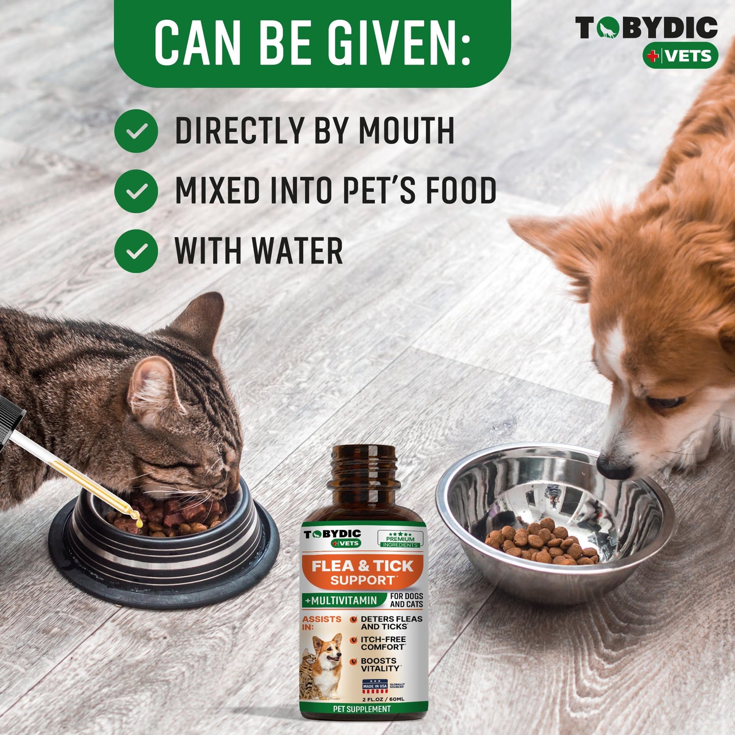 Flea & Tick Prevention Support - Oral Flea Natural Control & Treatment for Dogs and Cats - Herbal Medicine for Small and Large Dogs with Multivitamin Pet Supplement Made in USA