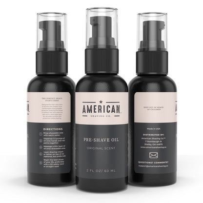 Pre-Shave Oil for Effortless, Smooth & Irritation-free Shave, For Men’s Skin Care Natural Handcrafted Blend Argan & Jojoba Oil, Protects Razor Burn, Premium Pre-Shave Oil by American Shaving Co - 2 Oz