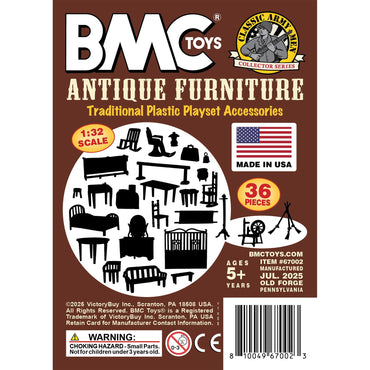 BMC Classic Marx Antique Furniture - 36pc Dollhouse Plastic Playset Accessories