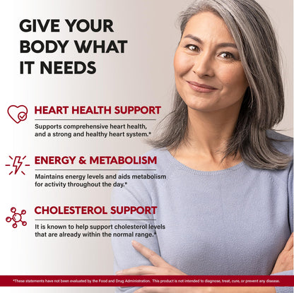 Red Yeast Rice 1200 mg with CoQ10 100 mg - with Magnesium | Niacin | Vitamin E & D3 - Heart Health Support, Energy & Metabolism - Effective, Flush-free & Laboratory Tested - Made in USA, 120 Capsules