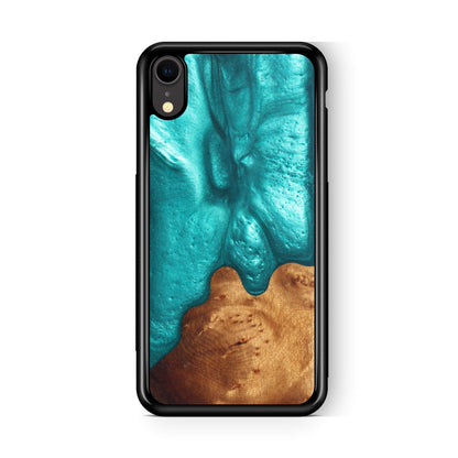 WUDN Slim Resin & Wood Phone Case (Deep Sea Green) Compatible with Apple iPhone Xr