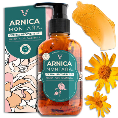 JANE VINE Arnica Gel For Face, Arnica Cream and Bruise Cream to Soothe with Aloe and Calendula for Face and Body, Menthol Free, Alcohol Free, 7oz Pump