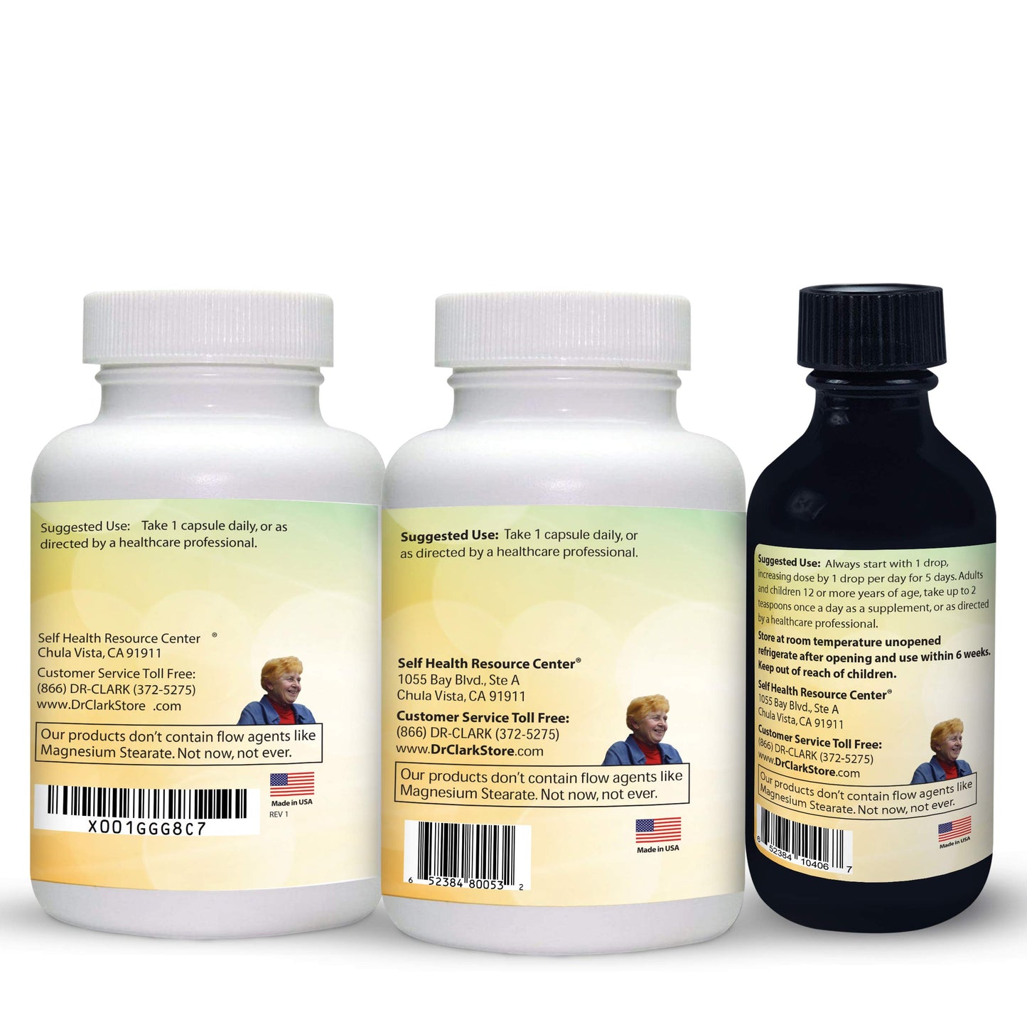 Dr Clark Store Intestine Support & Cleanse Kit - with Original Green Tincture from Black Walnut Hulls, Wormwood, and Cloves-Helps Maintain Optimum Intestinal Function - Vegetarian Capsules
