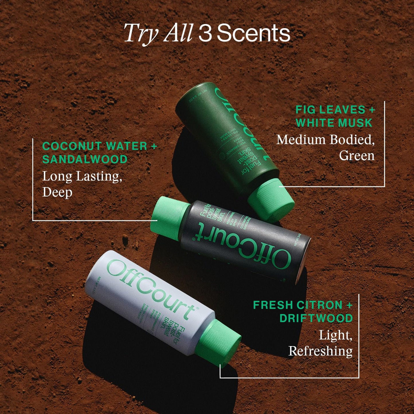 OffCourt - Natural Deodorant Body Spray for Men and Women - Aluminum Free - Whole Body Deodorant for Women and Men - Medium-Bodied Fig Leaves and White Musk Scent, 3.4 Ounce (Pack of 1)