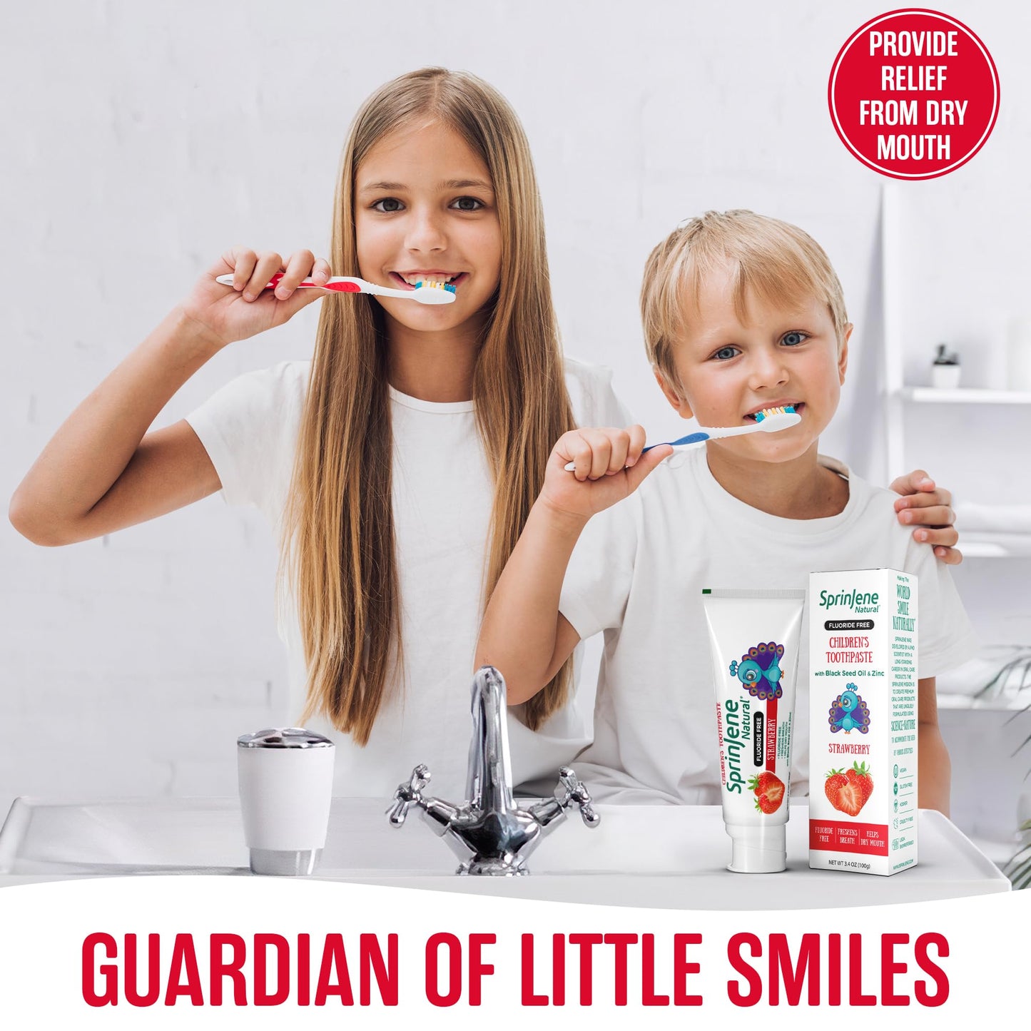 SprinJene Natural Children’s Toothpaste – Fluoride Free Strawberry Toothpaste for Toddlers & Kids – Gentle Safe Natural Formula with Patented Black Seed Oil & Zinc – Made in The USA (1 Pack)