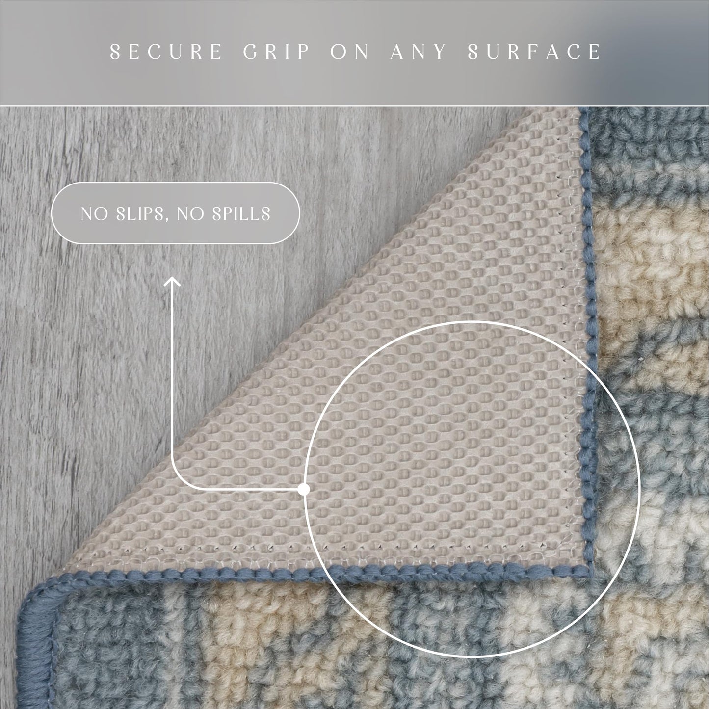 Maples Rugs Florence Kitchen Rugs Non Skid Washable Accent Area Carpet [Made in USA], 1'8 x 2'10, Blue