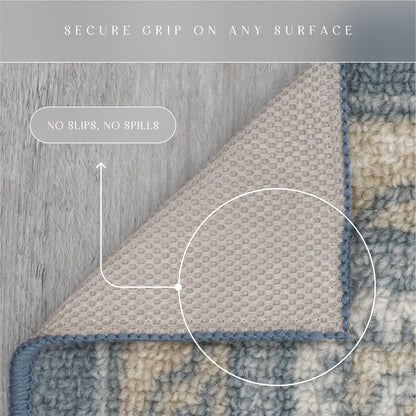 Maples Rugs Florence Kitchen Rugs Non Skid Washable Accent Area Carpet [Made in USA], 1'8 x 2'10, Blue