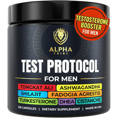 Alpha Tribe Test Protocol - Elite Natural Testosterone for Men | Testosterone Supplement for Men with Ashwagandha & Tongkat Ali | Muscle Growth, Libido, Stamina & Strength Support