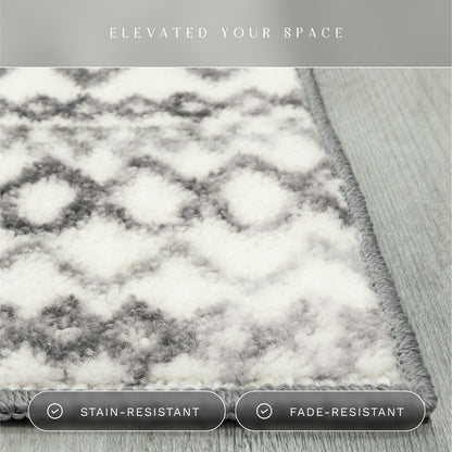 Maples Rugs Abstract Diamond Modern Distressed Kitchen Rugs Non Skid Accent Area Floor Mat [Made in USA], 1'8 x 2'10, Neutral
