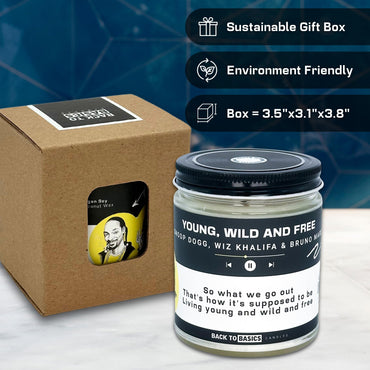 Back to Basics Candles | Young Wild and Free - 9oz Soy Wax Lavender Scented Candle for Home Decor, Birthday Gifts for Women, Men, Best Friend | Relaxing Aromatherapy Made in USA