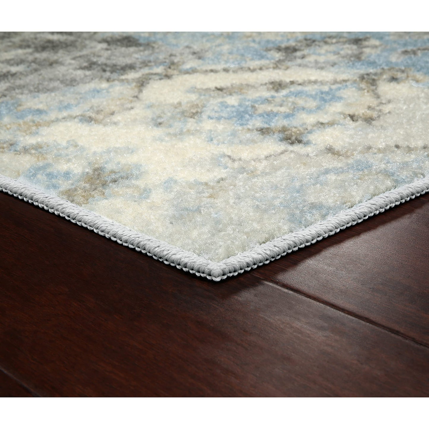 Maples Rugs Vintage Patchwork Distressed 1'8 x 2'10 Non Skid Washable Throw Rugs [Made in USA] for Entryway and Bedroom, Teal
