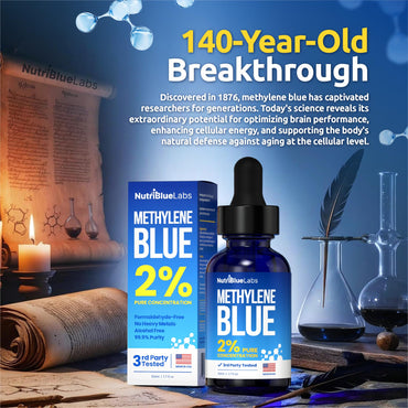 Methylene Blue 2% USP Grade Pharmaceutial Grade Solution, 3rd Party Tested, No Formaldehyde, Made in USA - 50 ML