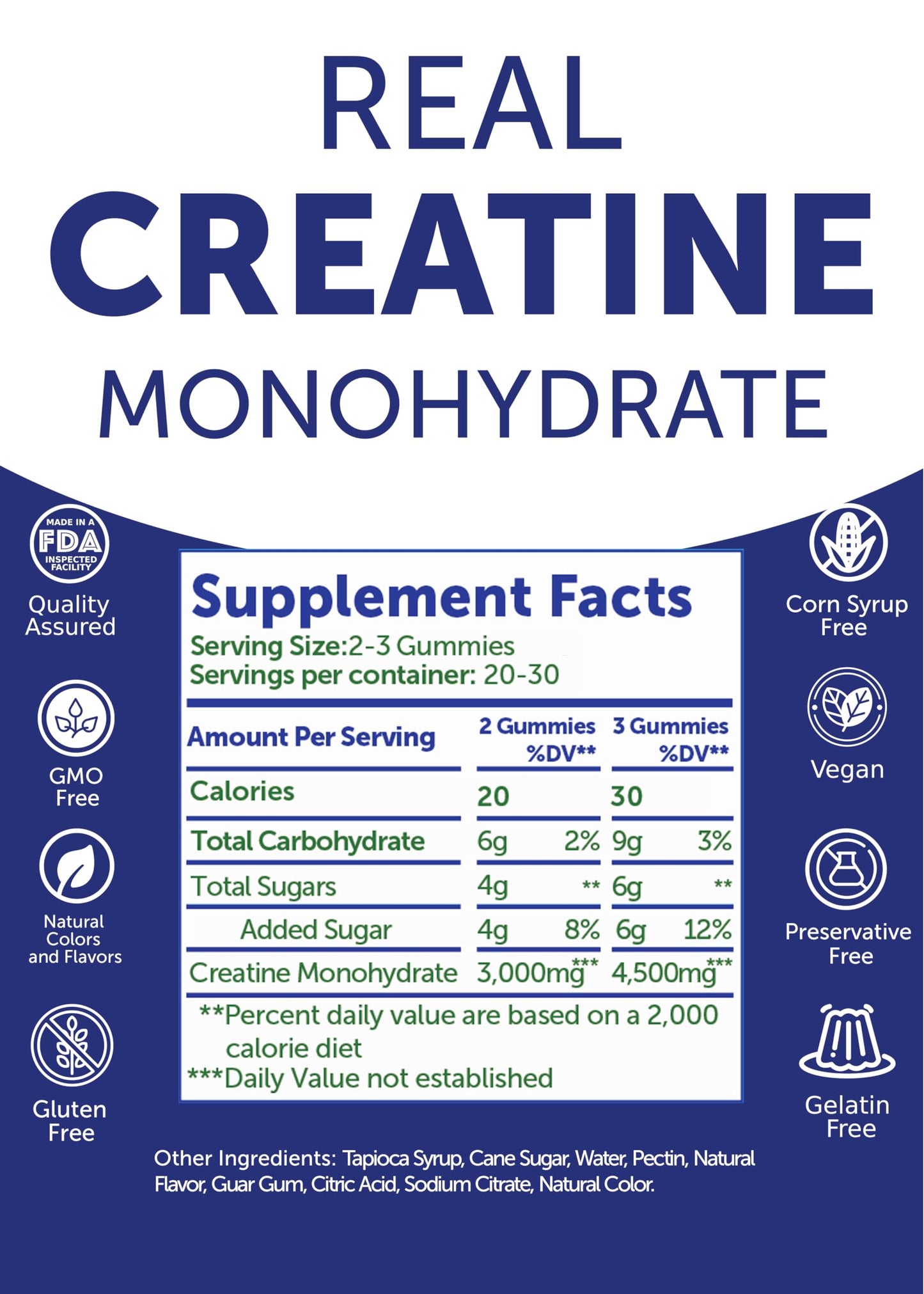 Lunakai USA Made Creatine Monohydrate Gummies for Women & Men – Vegan Creatine Gummies for Muscle & Recovery Support – Pre Workout Supplement, 60ct