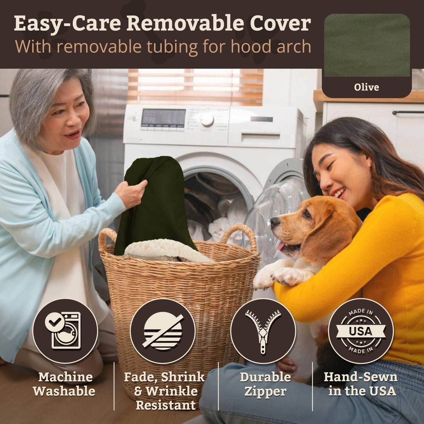 Snoozer Cozy Cave, Olive, Large