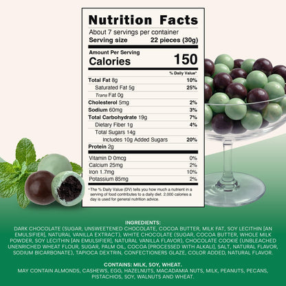 Snackathon Crisp Choco Mint Cookie Bites, 7.5 oz Resealable Snack Pack, Mint White and Dark Chocolate Covered Cookie Bite, Grocery Cookies for Parties, Snack Bag & Sharing, Made in USA