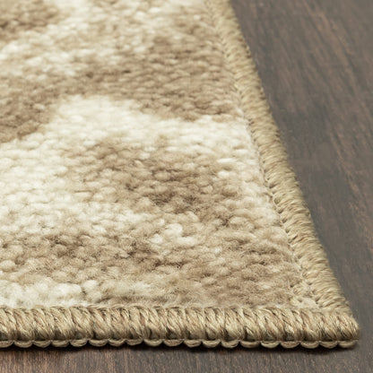 Maples Rugs Vivian Medallion Area Rugs - Made in USA - Washable, Non Slip, Pet-Friendly Mat for Bedroom, Office, and Entryway, 3'4 x 5'', Neutral
