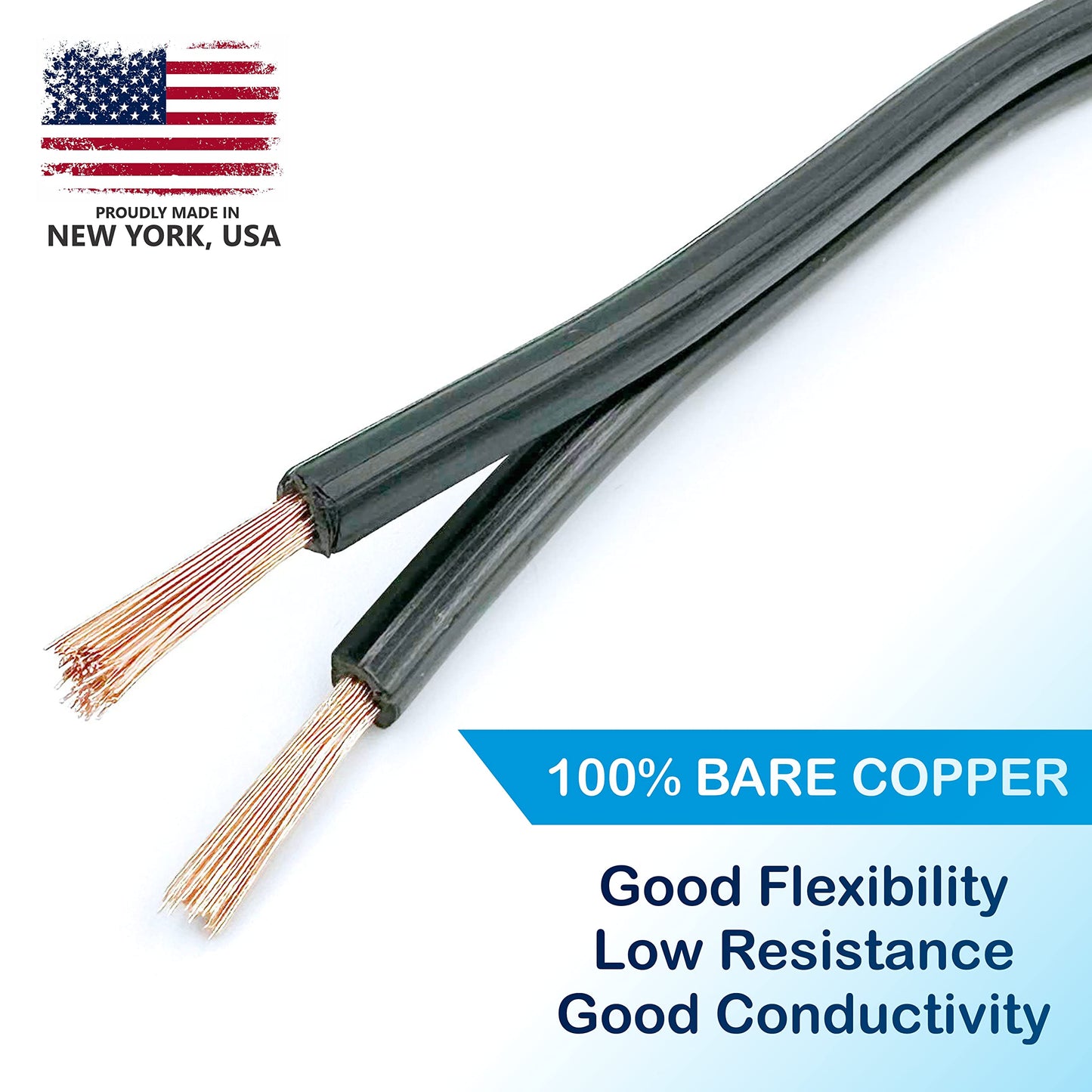 NATIONAL Wire&Cable 14/2 Low Voltage Landscape Lighting Copper Wire - Made in USA - 14-Gauge 2-Conductor - 200 Feet