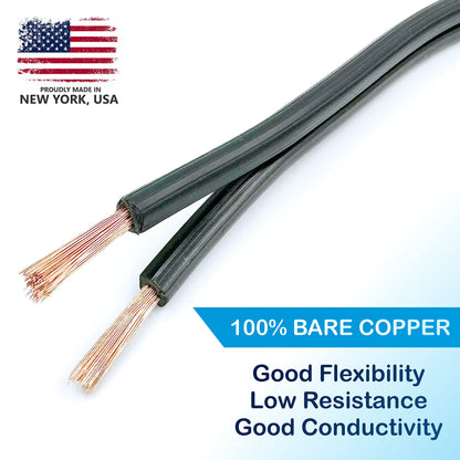 NATIONAL Wire&Cable 14/2 Low Voltage Landscape Lighting Copper Wire - Made in USA - 14-Gauge 2-Conductor - 200 Feet