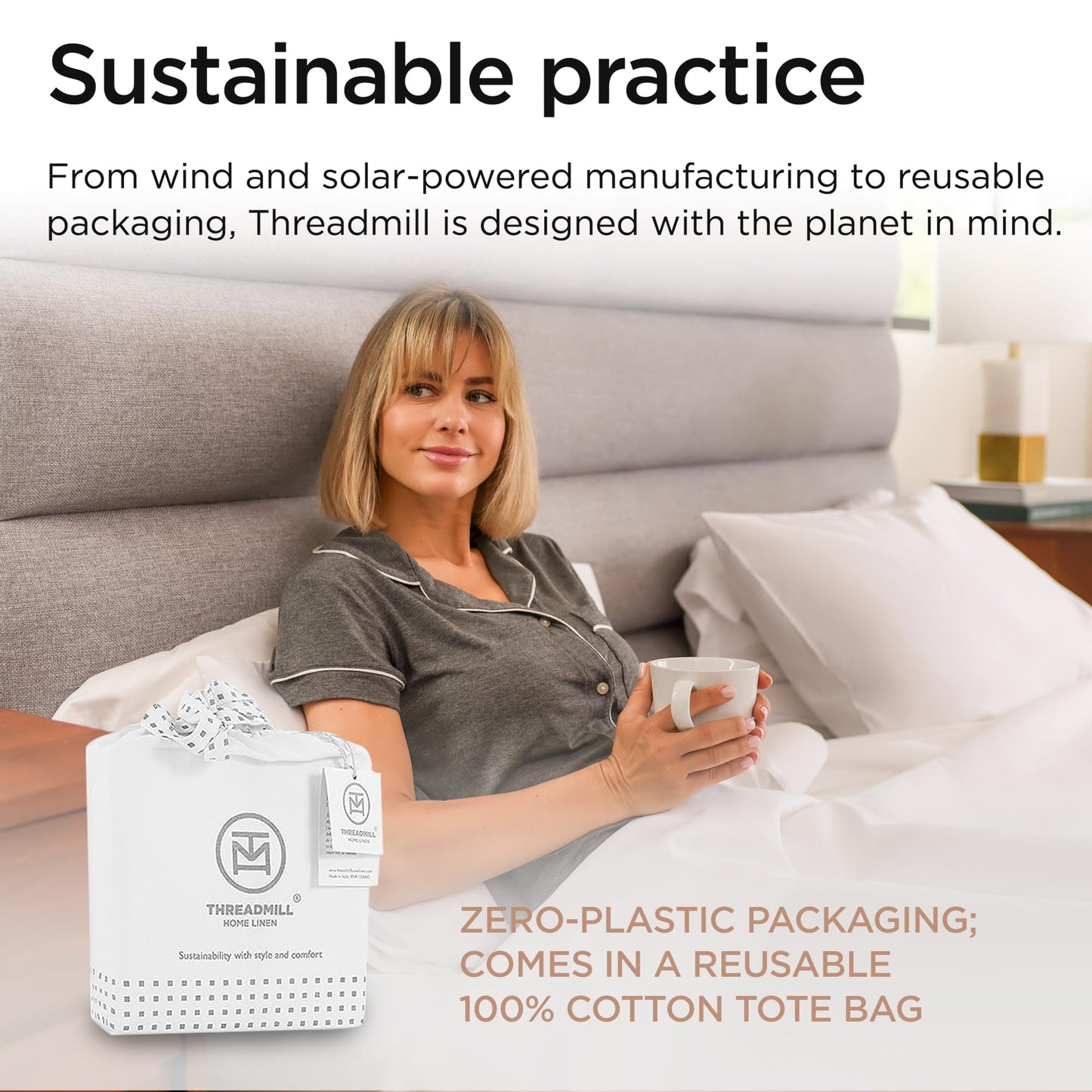 Threadmill Supima Cotton Sheets Queen | 656 Thread Count Queen Sheets for Queen Mattress | 4 Piece Luxury Bed Sheet | Sateen Weave Hotel Quality Sheet with Elasticized Deep Pocket| White Sheet