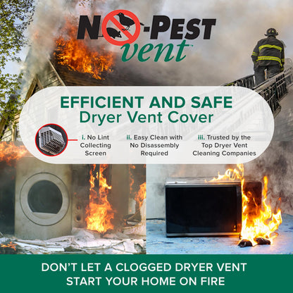 NO-PEST VENT, Exclusive Dual Door Dryer Vent Cover Outdoor 4 inch, Made in USA w Highest UV Resistant Plastic in any Outdoor Vent Cover (Slate Grey, 4 inch With 12" Duct Tube)