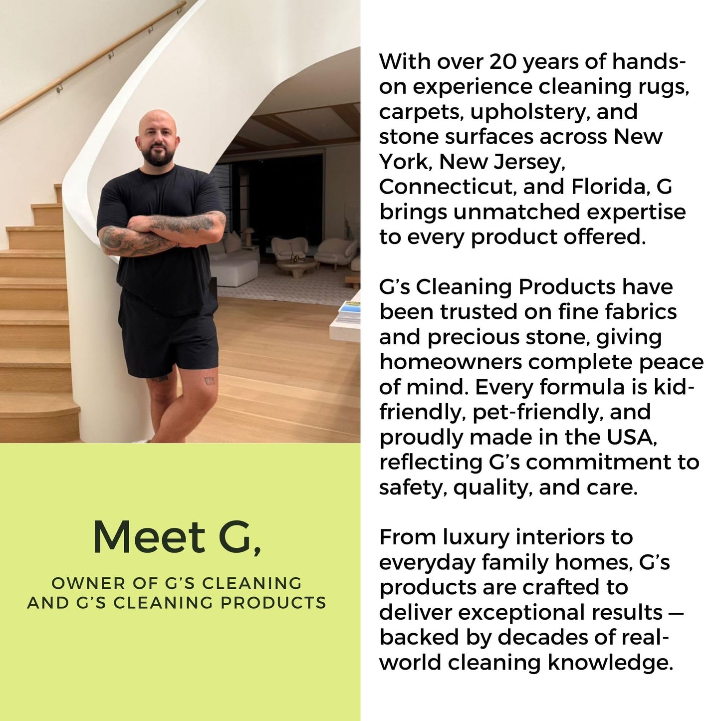 G's Cleaning Biodegradable Stain & Odor Remover Spray – 32 oz Pet Urine Enzyme Cleaner – Pet Odor Eliminator for Home – Cat & Dog Pee Carpet Cleaner – Stain Remover for Rug, Floor, Furniture, Mattress