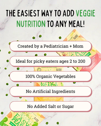 Easy Peasie Organic Veggie Powder Blends for Kids and Picky Eaters | Vegetable Powder Additive for Meals and Smoothies - Red (5oz Pouch)