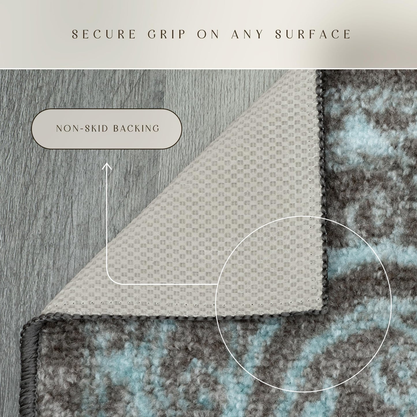 Maples Rugs Pelham Transitional Area Rugs - Made in USA - Washable, Non Slip, Indoor Carpet for Entryway, Foyer, Kitchen, and Bathroom, 1'8 x 2'10, Blue/Grey